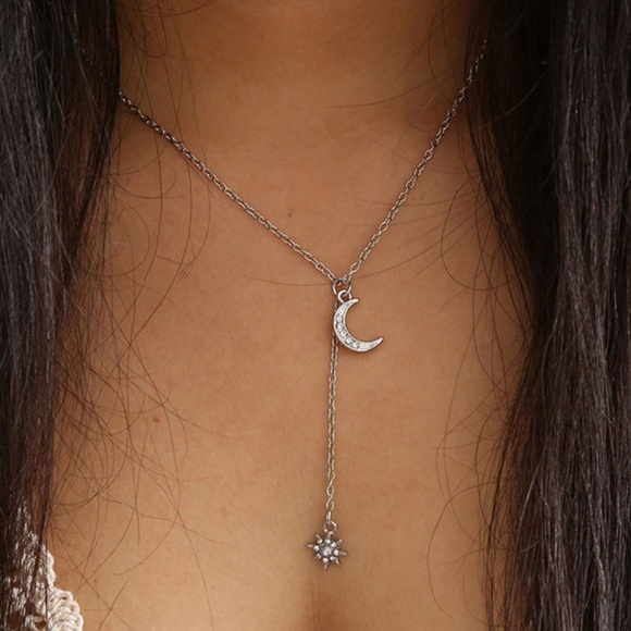 4/$25 New Moon Star Pendant Necklace - Picture 2 of 2